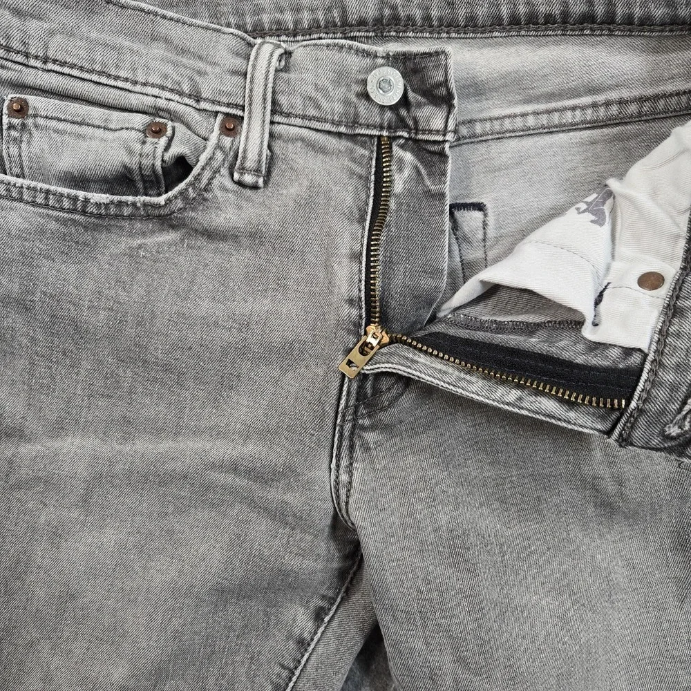 Levis 511 Jeans Mens Gray Slim Straight Stretch Denim Light Wash Fits 29x29